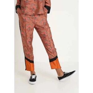 Scotch & Soda Tailored Jogger Pant Floral Jacquard Copper Side Stripe Small